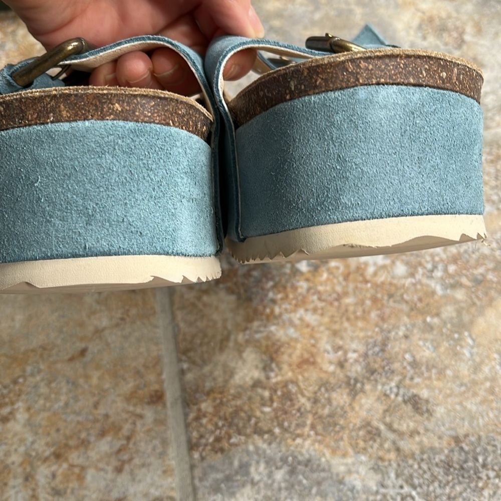 Free People x Intentionally Blank Rule Breaker Suede Platform Sandals Size 9 NIB - Picture 9 of 11